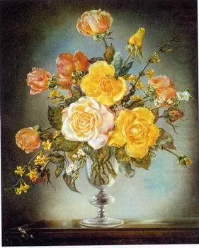Floral, beautiful classical still life of flowers.136, unknow artist